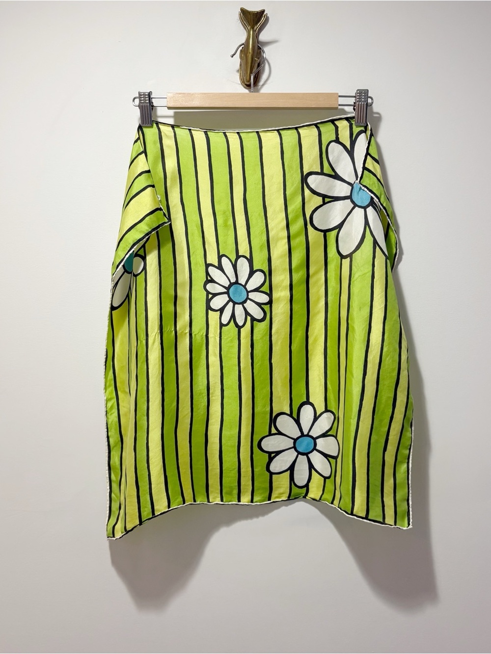 Vintage Mod 60s Flower Power Glentex Silk Blend Scarf Made in Japan Hand Rolled